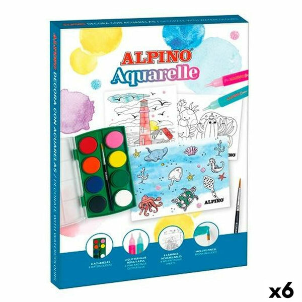 Målarbilder Alpino Aquarelle Multicolour (6 antal)-Leksaker och spel, Kreativa aktiviteter-Alpino-peaceofhome.se