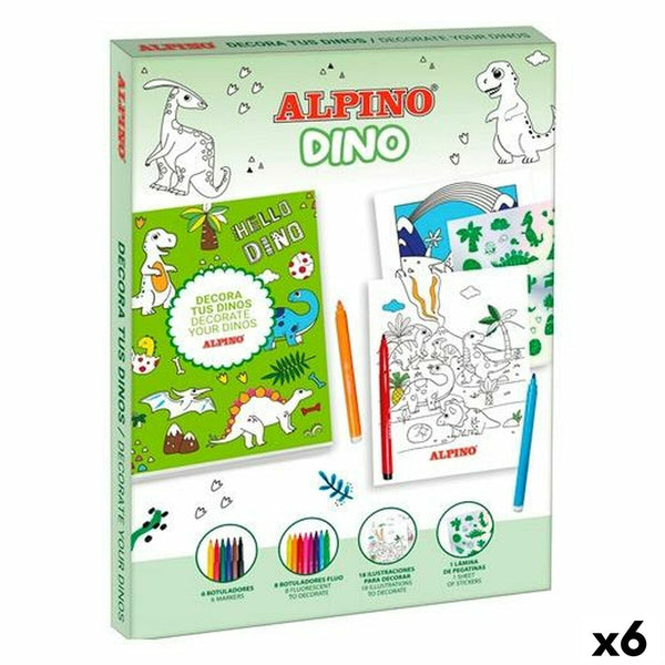Målarbilder Alpino Dino Multicolour (6 antal)-Leksaker och spel, Kreativa aktiviteter-Alpino-peaceofhome.se