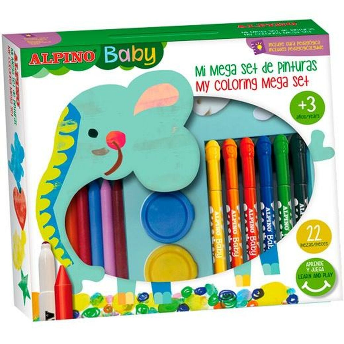 Målarset Alpino Baby Multicolour 36 Delar (4 antal)-Kontor och Kontorsmaterial, konst och hantverk-Alpino-peaceofhome.se