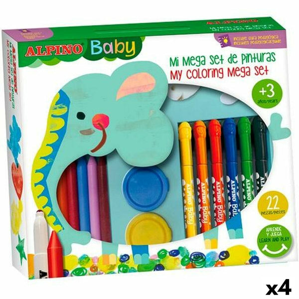 Målarset Alpino Baby Multicolour 36 Delar (4 antal)-Kontor och Kontorsmaterial, konst och hantverk-Alpino-peaceofhome.se
