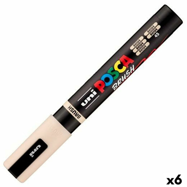 Markör BRUSH POSCA PC-5BR Beige (6 antal)-Kontor och Kontorsmaterial, konst och hantverk-POSCA-peaceofhome.se