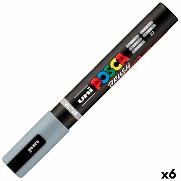 Markör BRUSH POSCA PC-5BR Grå (6 antal)-Kontor och Kontorsmaterial, konst och hantverk-POSCA-peaceofhome.se