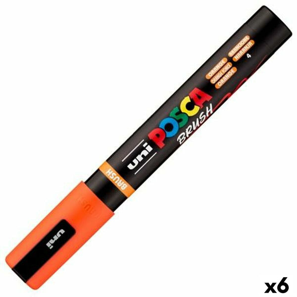 Markör BRUSH POSCA PC-5BR Orange (6 antal)-Kontor och Kontorsmaterial, konst och hantverk-POSCA-peaceofhome.se