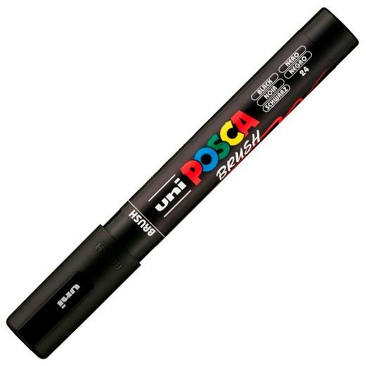 Markör BRUSH POSCA PC-5BR Svart (6 antal)-Kontor och Kontorsmaterial, konst och hantverk-POSCA-peaceofhome.se