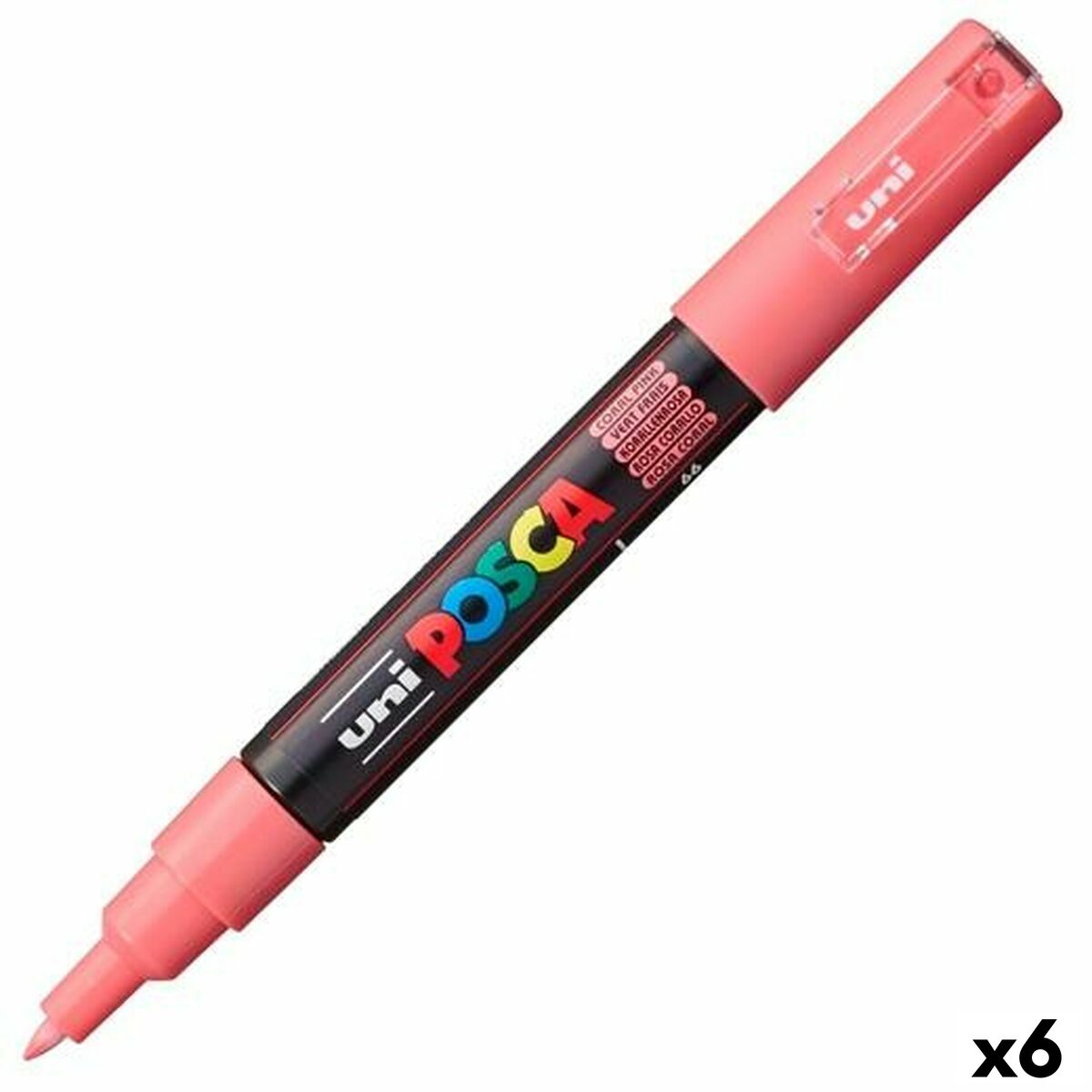 Markör POSCA PC-1M Coral Rosa (6 antal)-Kontor och Kontorsmaterial, konst och hantverk-POSCA-peaceofhome.se