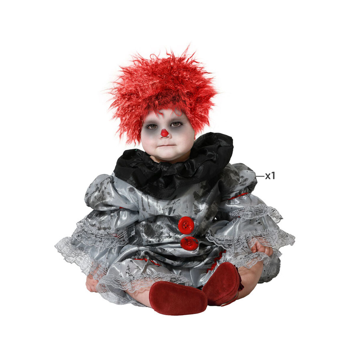 Maskeraddräkt bebis Grå Blodig clown 6-12 månader (2 Delar)-Leksaker och spel, Fancy klänning och accessoarer-BigBuy Carnival-peaceofhome.se