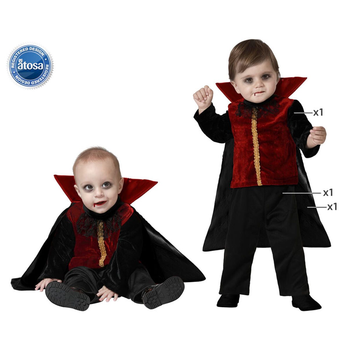Maskeraddräkt bebis Vampyr-Leksaker och spel, Fancy klänning och accessoarer-BigBuy Carnival-peaceofhome.se