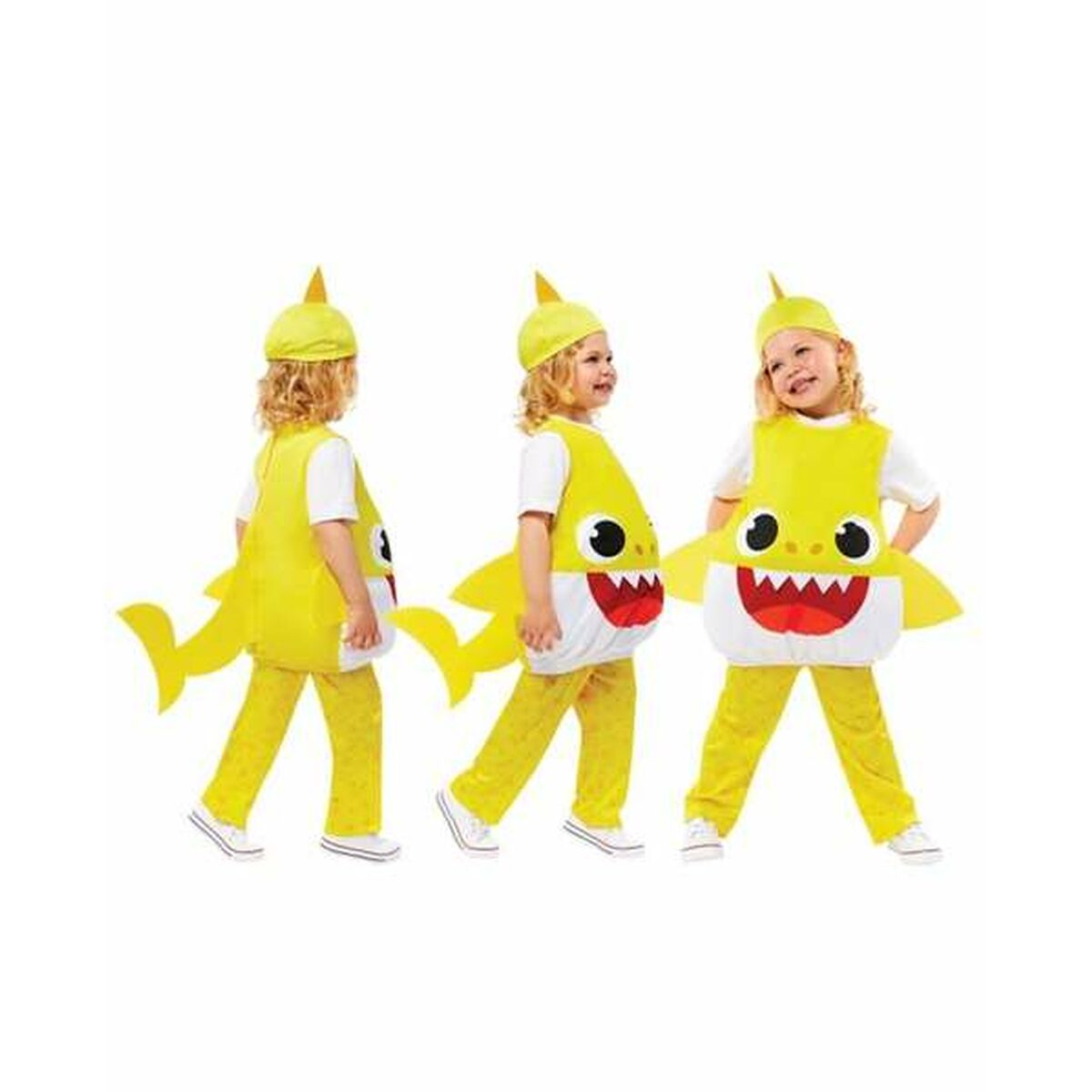 Maskeraddräkt för barn Baby Shark Gul 3 Delar-Leksaker och spel, Fancy klänning och accessoarer-BigBuy Carnival-peaceofhome.se