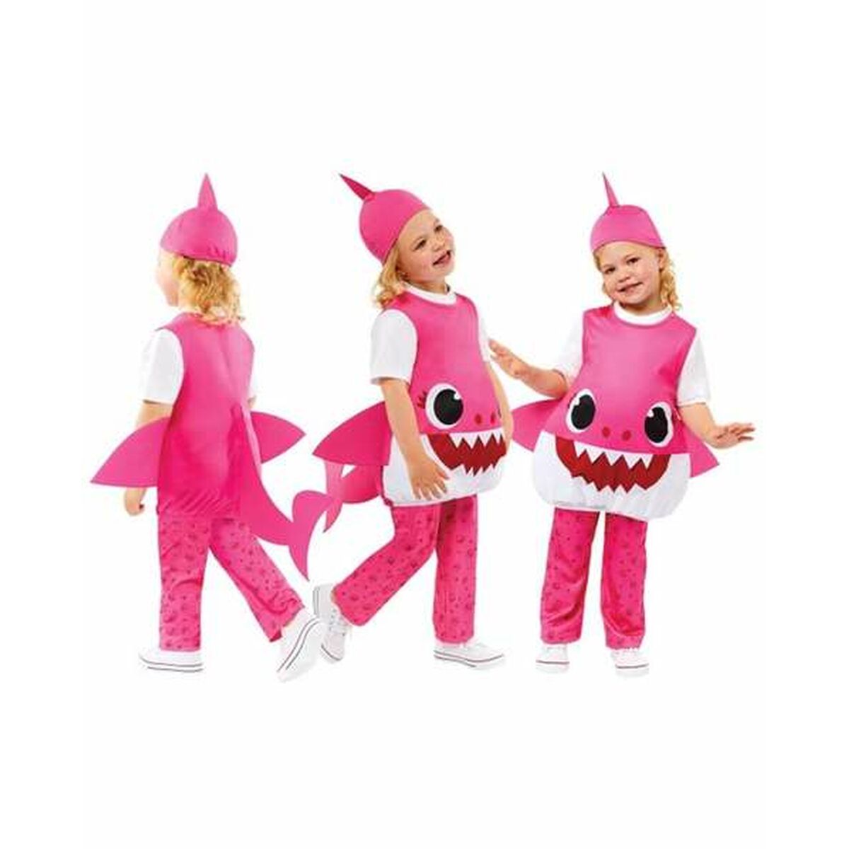 Maskeraddräkt för barn Baby Shark Rosa 3 Delar-Leksaker och spel, Fancy klänning och accessoarer-BigBuy Carnival-peaceofhome.se