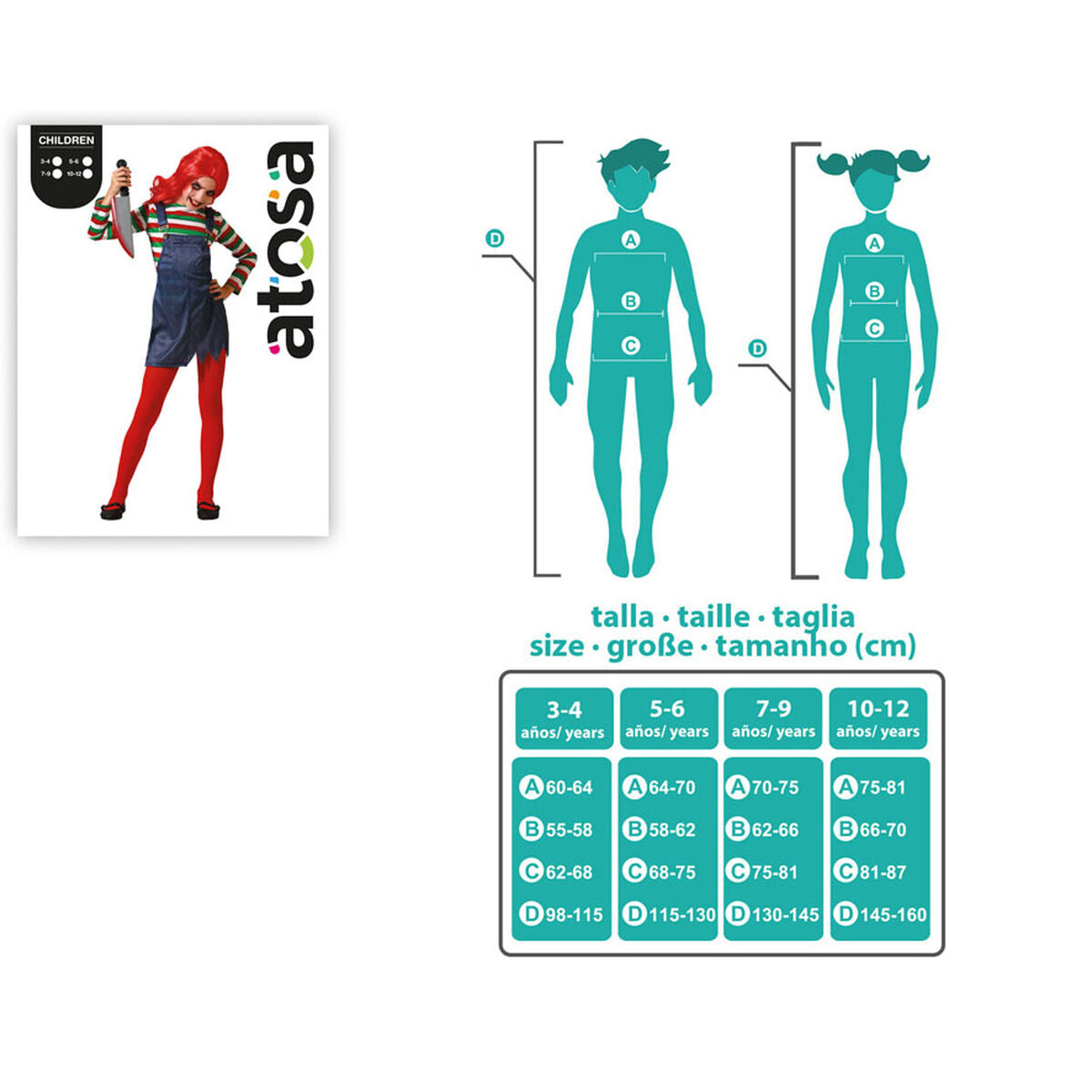 Maskeraddräkt för barn Docka Halloween-Leksaker och spel, Fancy klänning och accessoarer-BigBuy Carnival-peaceofhome.se