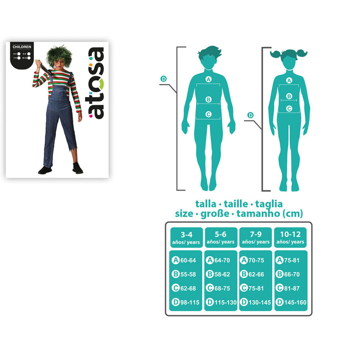 Maskeraddräkt för barn Figur Halloween-Leksaker och spel, Fancy klänning och accessoarer-BigBuy Carnival-peaceofhome.se