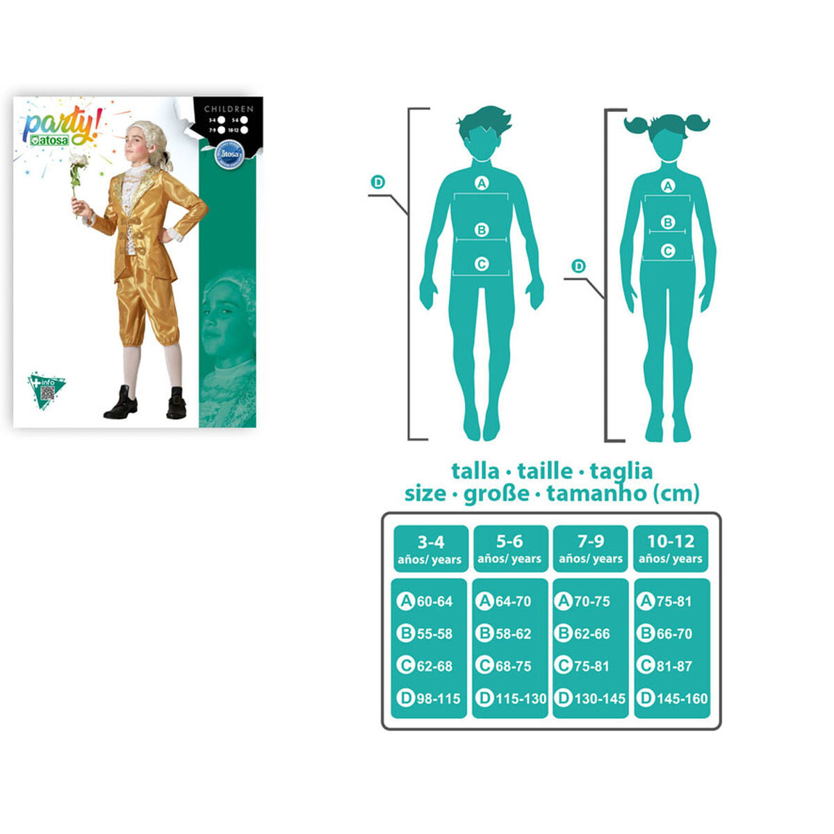 Maskeraddräkt för barn Gyllene Kurtisan Barn-Leksaker och spel, Fancy klänning och accessoarer-BigBuy Carnival-peaceofhome.se