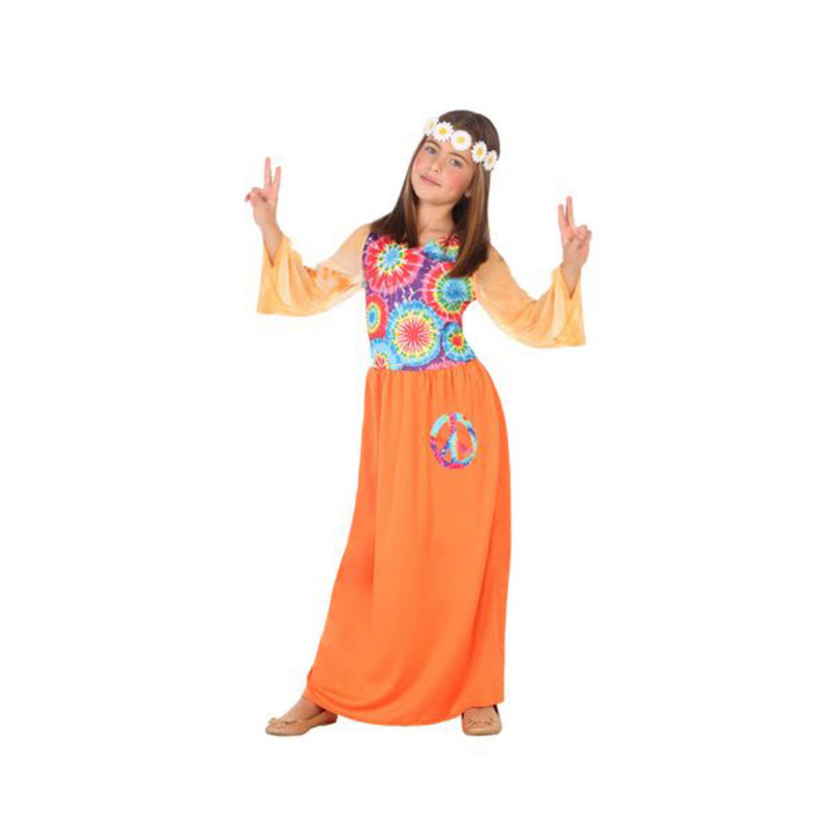 Maskeraddräkt för barn Hippie Orange (1 Pc)-Leksaker och spel, Fancy klänning och accessoarer-BigBuy Carnival-peaceofhome.se