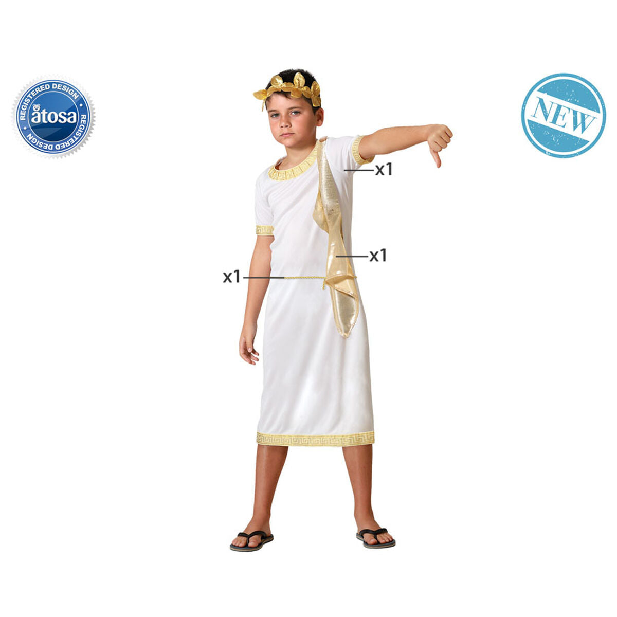 Maskeraddräkt för barn Romersk kejsare-Leksaker och spel, Fancy klänning och accessoarer-BigBuy Carnival-peaceofhome.se