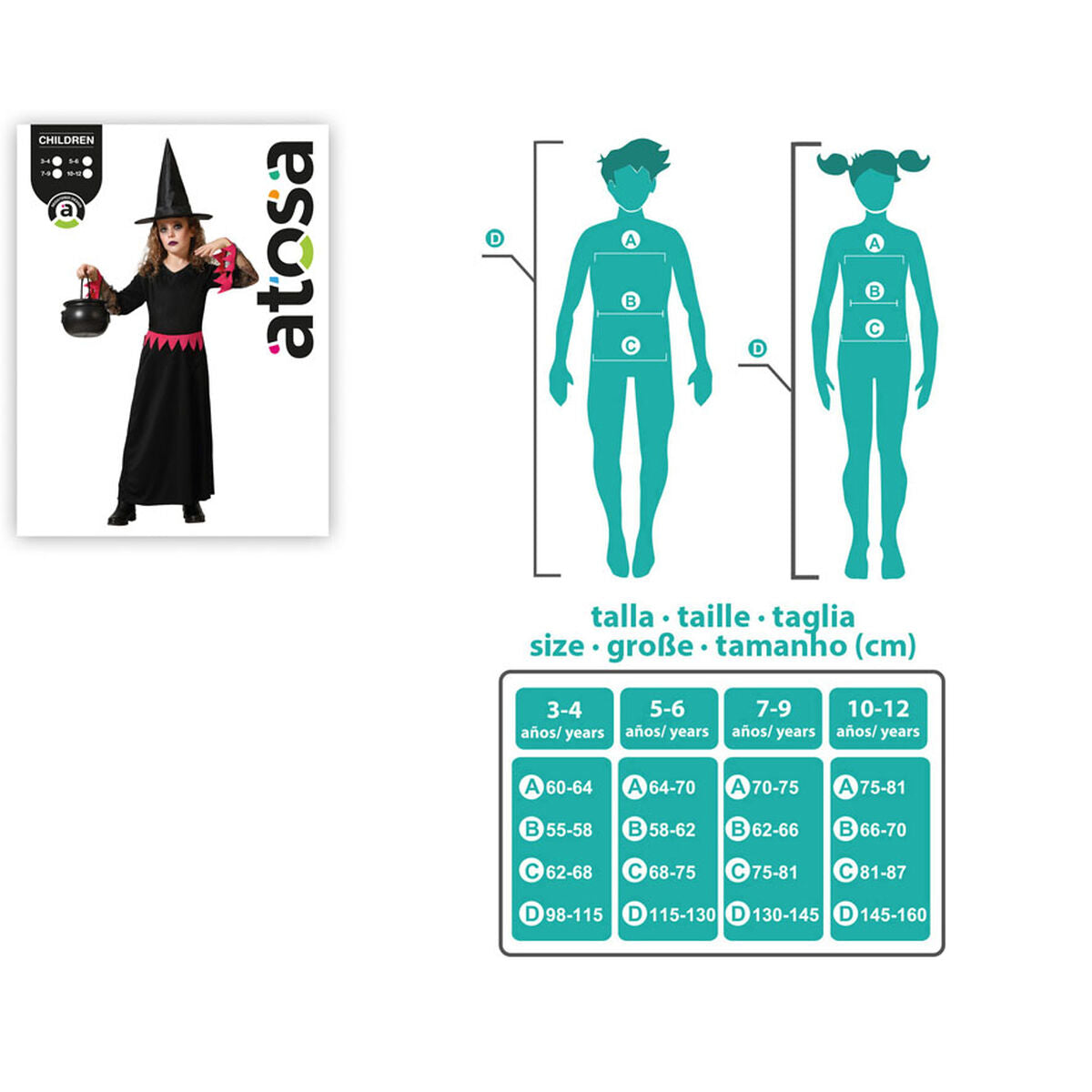 Maskeraddräkt för barn Rosa Häxa Halloween-Leksaker och spel, Fancy klänning och accessoarer-BigBuy Carnival-peaceofhome.se