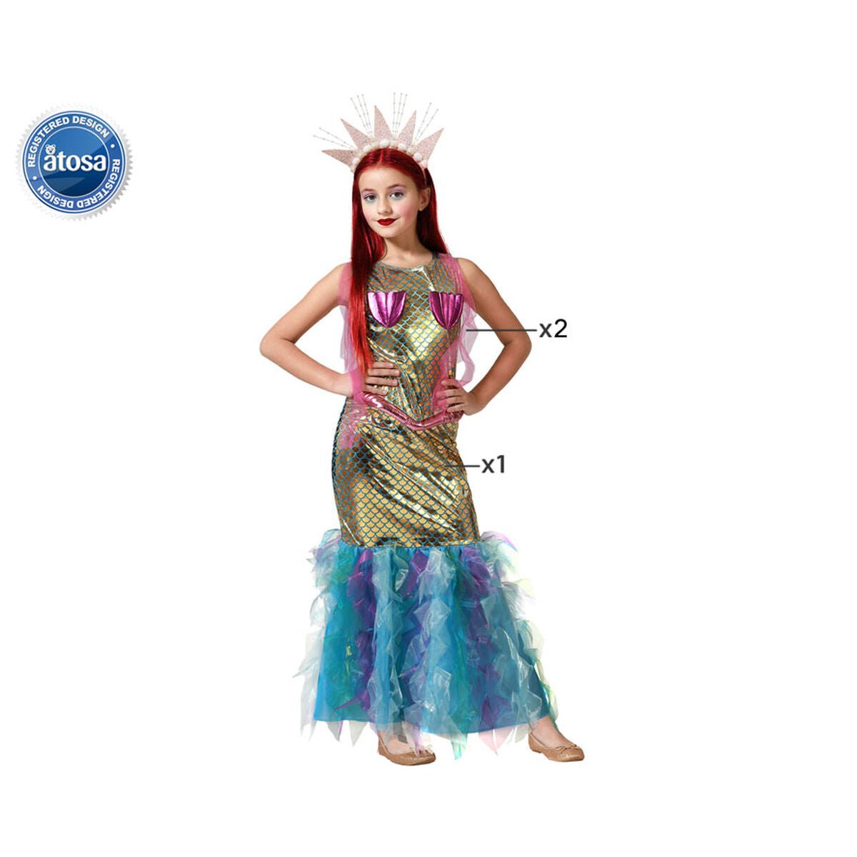 Maskeraddräkt för barn Sjöjungfru 10-12 år-Leksaker och spel, Fancy klänning och accessoarer-BigBuy Outdoor-peaceofhome.se