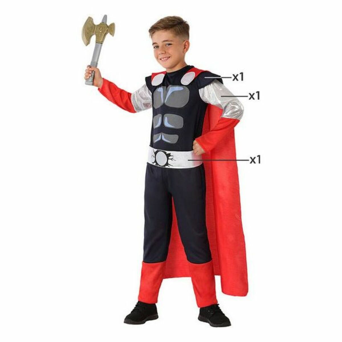 Maskeraddräkt för barn Thor Multicolour Superhjälte-Leksaker och spel, Fancy klänning och accessoarer-BigBuy Carnival-peaceofhome.se