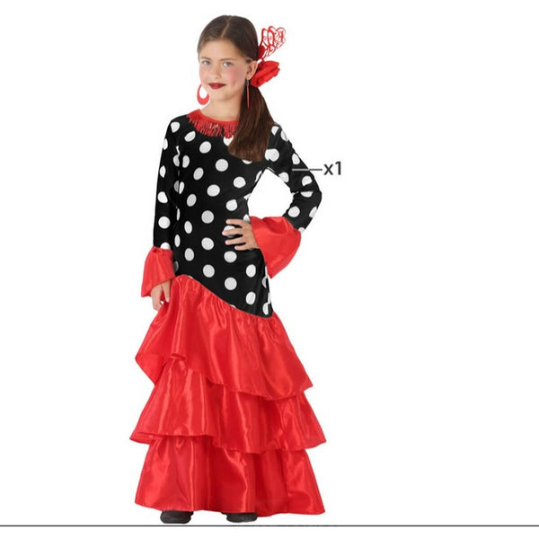 Maskeraddräkt vuxna Flamenca Svart Röd Spanien-Leksaker och spel, Fancy klänning och accessoarer-BigBuy Carnival-peaceofhome.se
