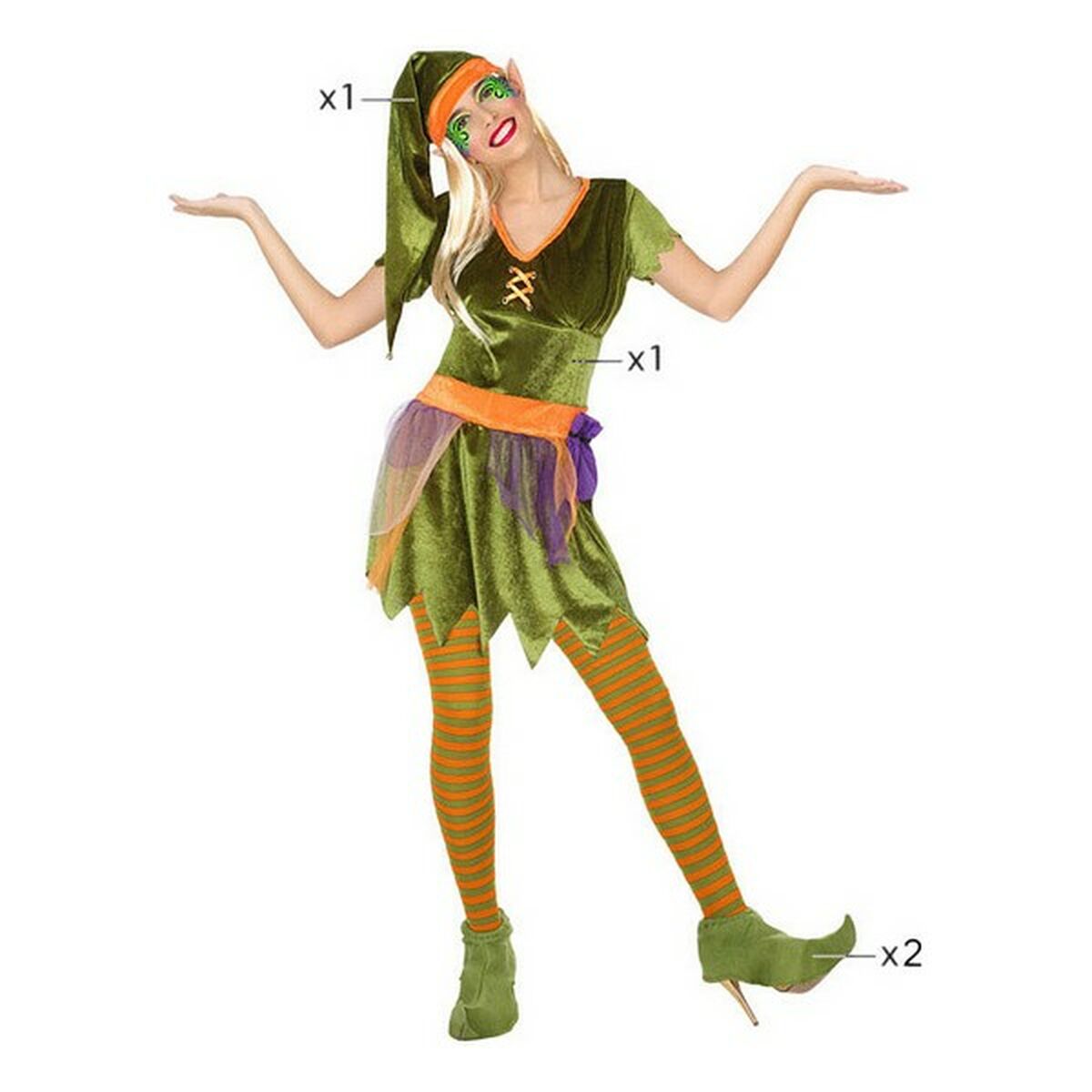 Maskeraddräkt vuxna Grön Fantasi (3 Delar)-Leksaker och spel, Fancy klänning och accessoarer-BigBuy Carnival-peaceofhome.se