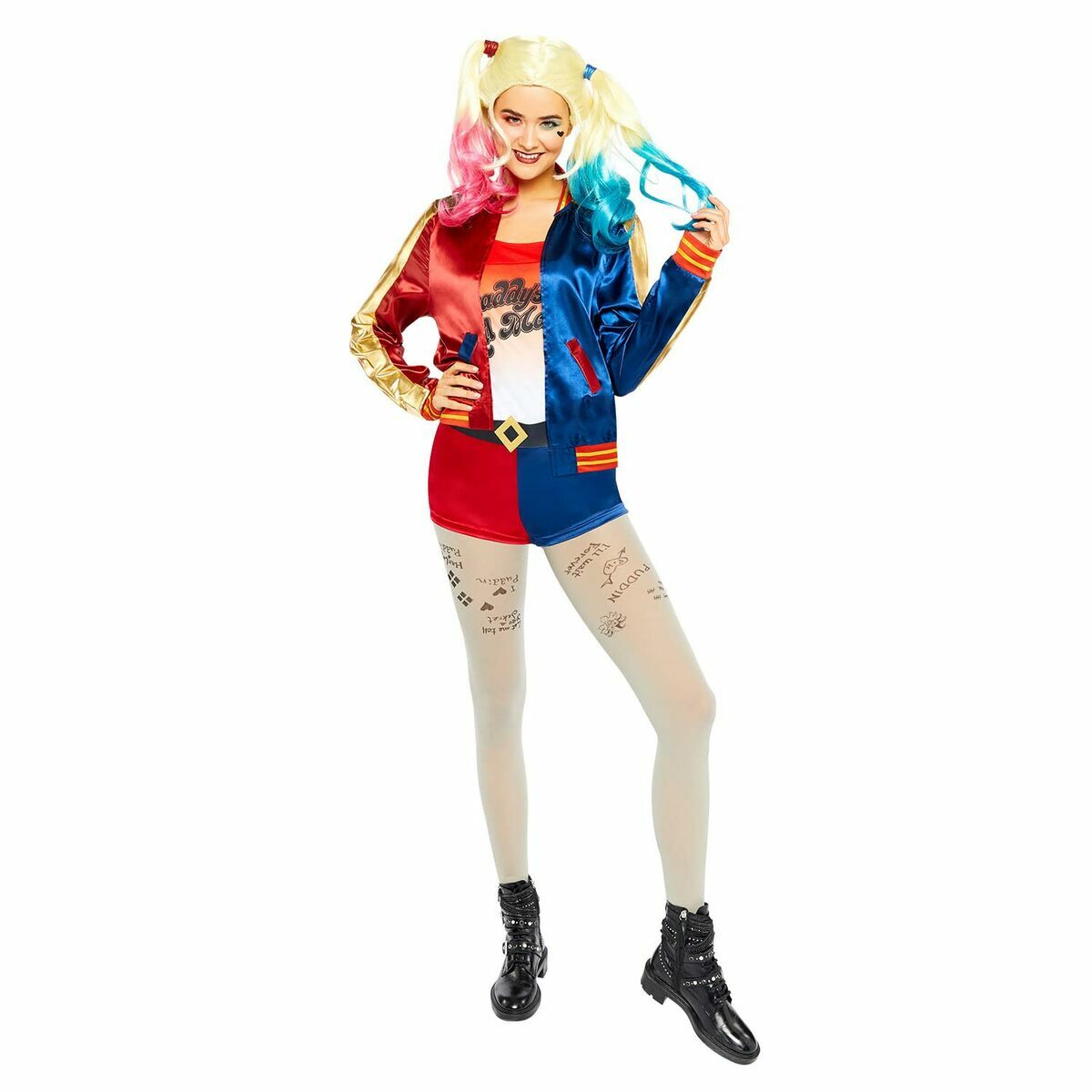 Maskeraddräkt vuxna Harley Quinn Suicide Squad 4 Delar-Leksaker och spel, Fancy klänning och accessoarer-BigBuy Carnival-peaceofhome.se