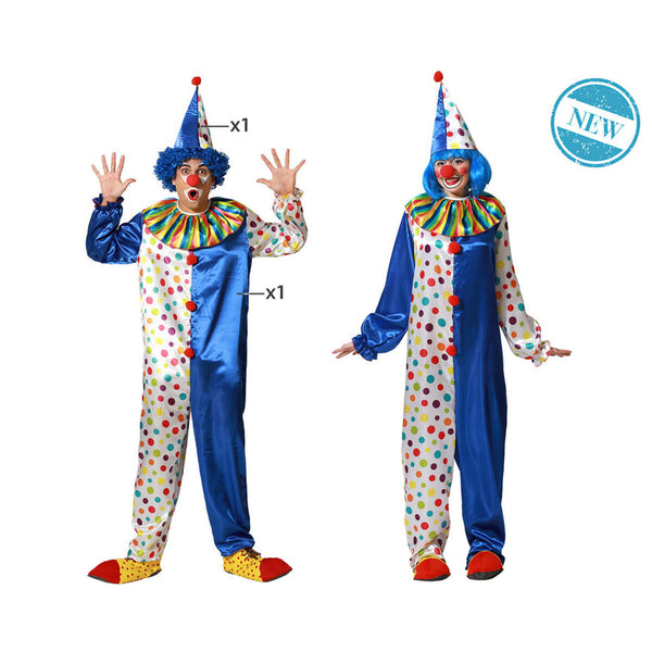Maskeraddräkt vuxna M/L Clown Blå-Leksaker och spel, Fancy klänning och accessoarer-BigBuy Carnival-peaceofhome.se