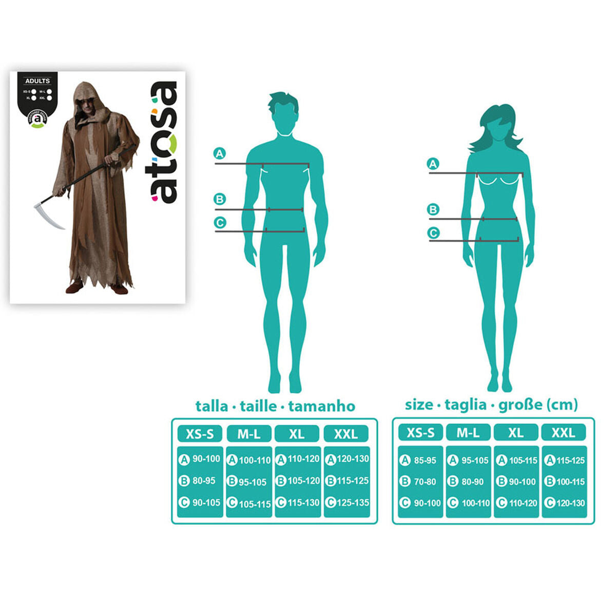 Maskeraddräkt vuxna Magiker Halloween-Leksaker och spel, Fancy klänning och accessoarer-BigBuy Carnival-peaceofhome.se