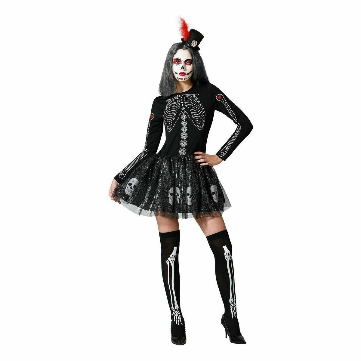 Maskeraddräkt vuxna Skelett-Leksaker och spel, Fancy klänning och accessoarer-BigBuy Carnival-peaceofhome.se