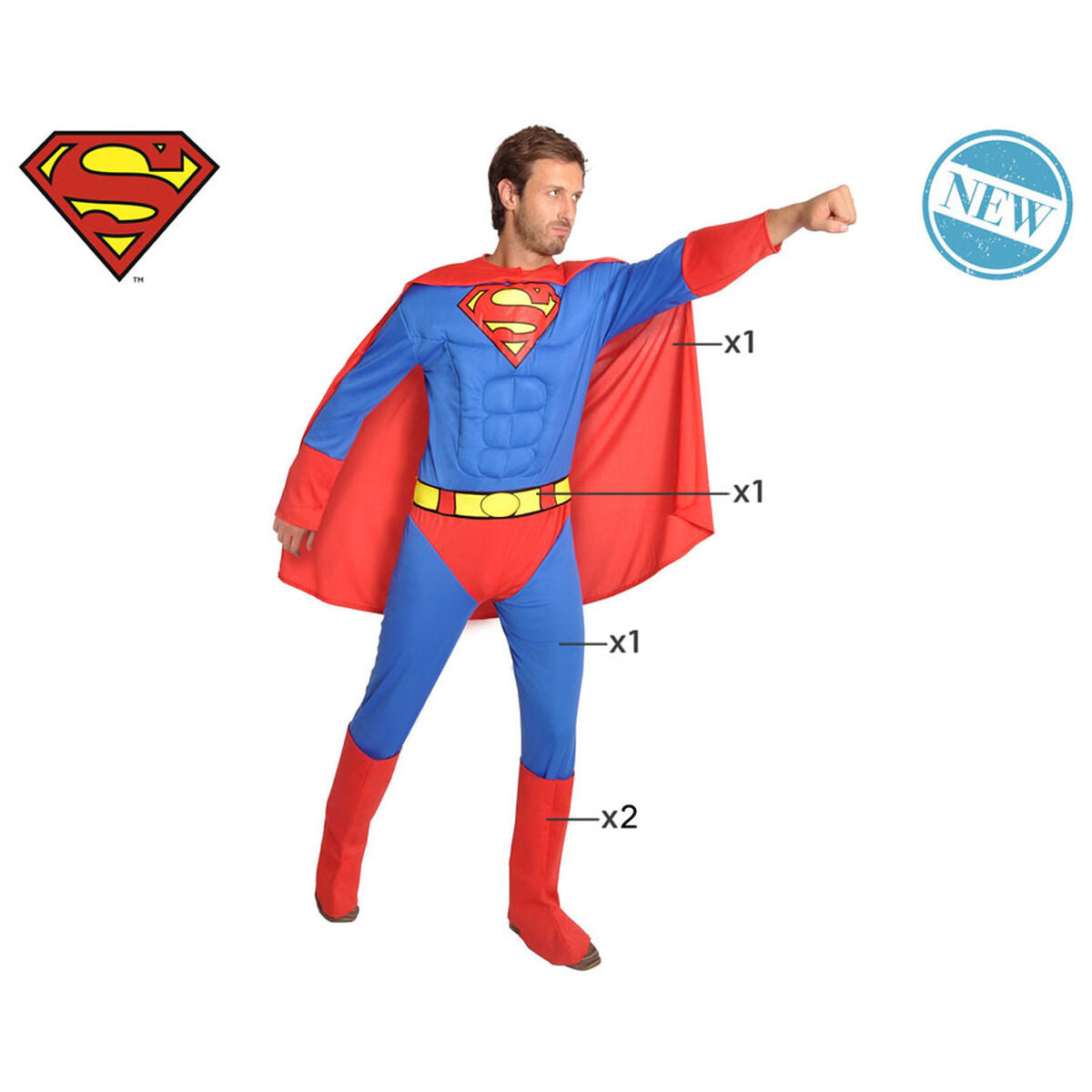 Maskeraddräkt vuxna Superman-Leksaker och spel, Fancy klänning och accessoarer-BigBuy Carnival-peaceofhome.se