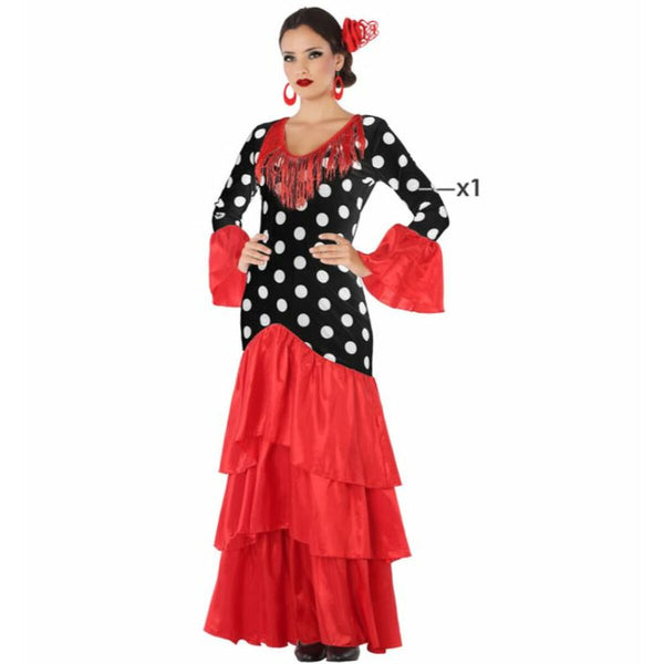 Maskeraddräkt vuxna Svart Röd Flamencodansare Spanien-Leksaker och spel, Fancy klänning och accessoarer-BigBuy Carnival-peaceofhome.se