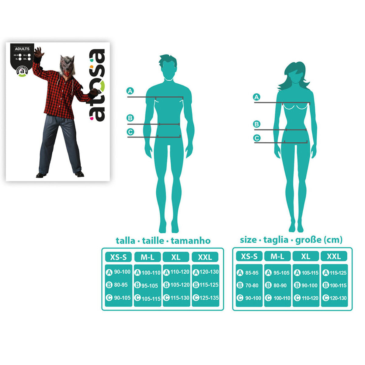 Maskeraddräkt vuxna Varulv Halloween-Leksaker och spel, Fancy klänning och accessoarer-BigBuy Carnival-peaceofhome.se