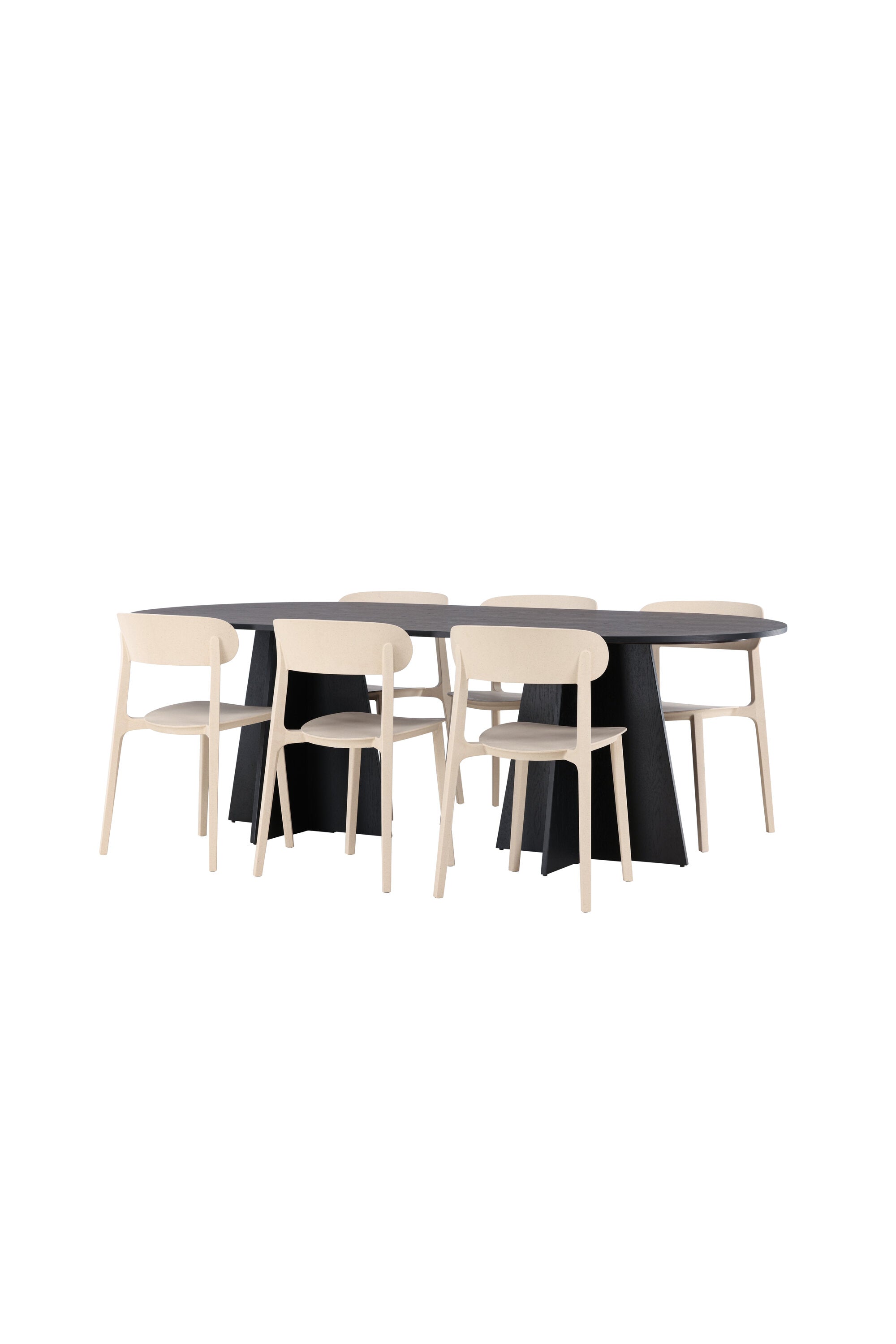 Matbordet Bootcut Oval & stolarna Åstol-GR Dining Set-Venture Home-peaceofhome.se