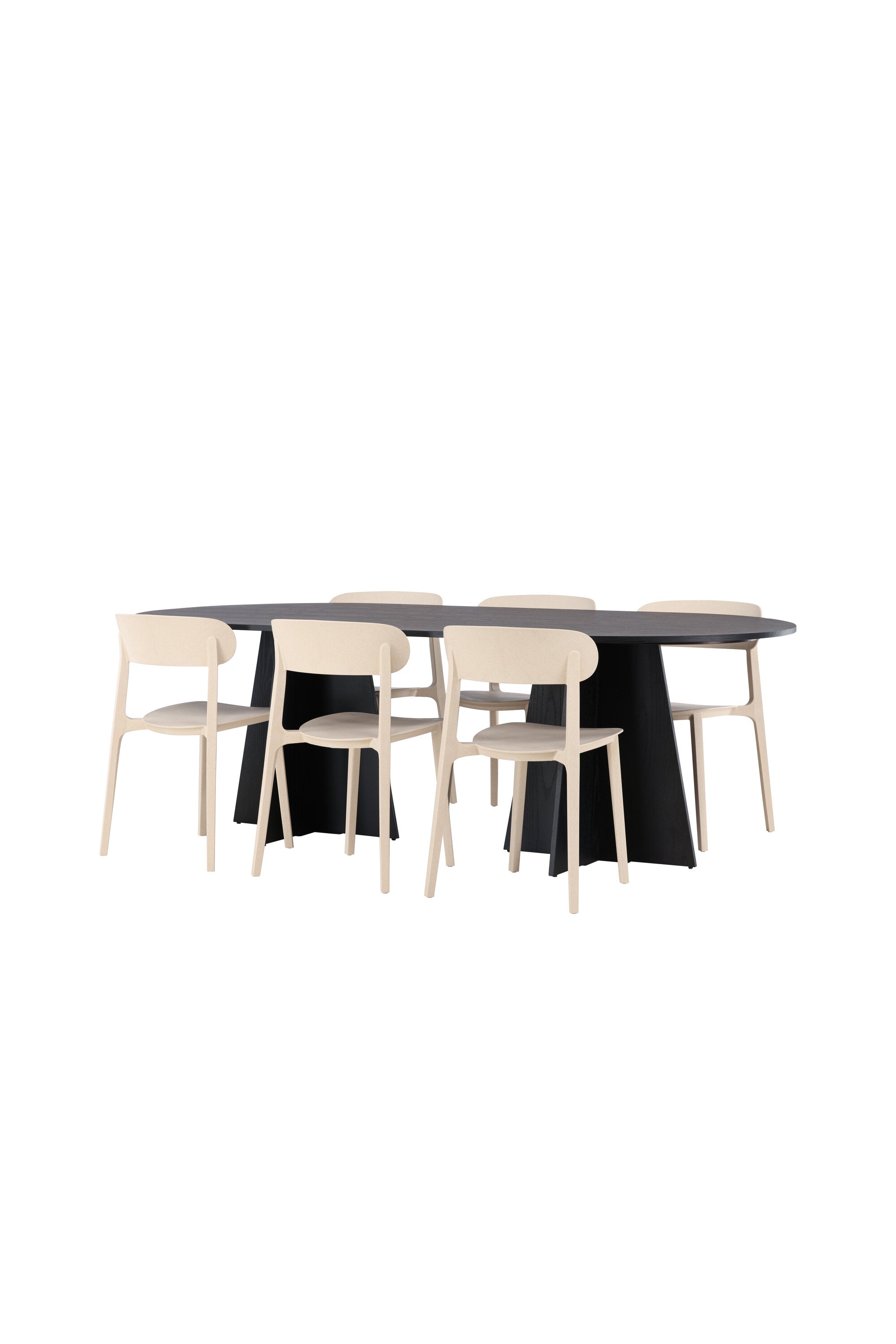 Matbordet Bootcut Oval & stolarna Åstol-GR Dining Set-Venture Home-peaceofhome.se