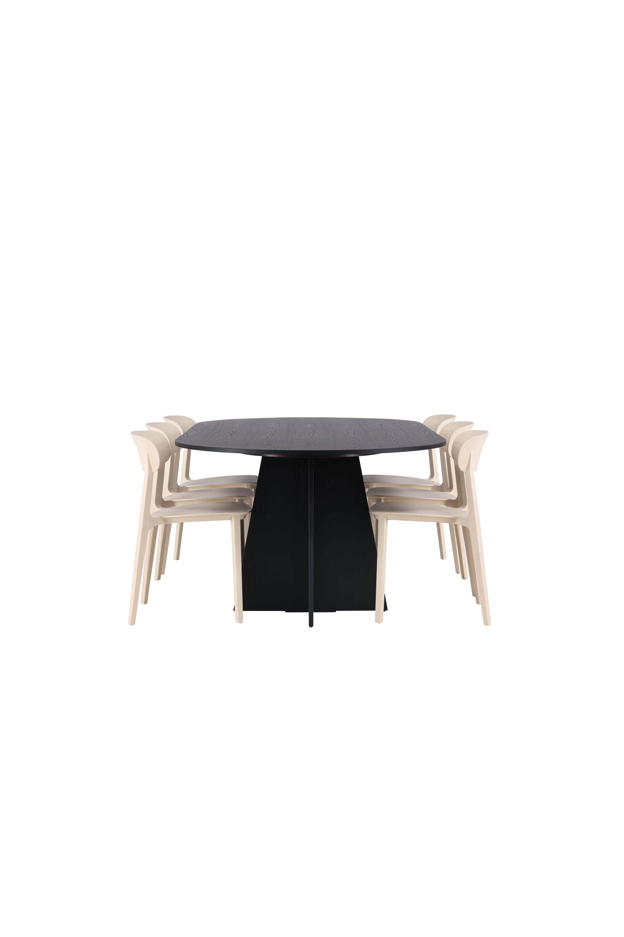 Matbordet Bootcut Oval & stolarna Åstol-GR Dining Set-Venture Home-peaceofhome.se