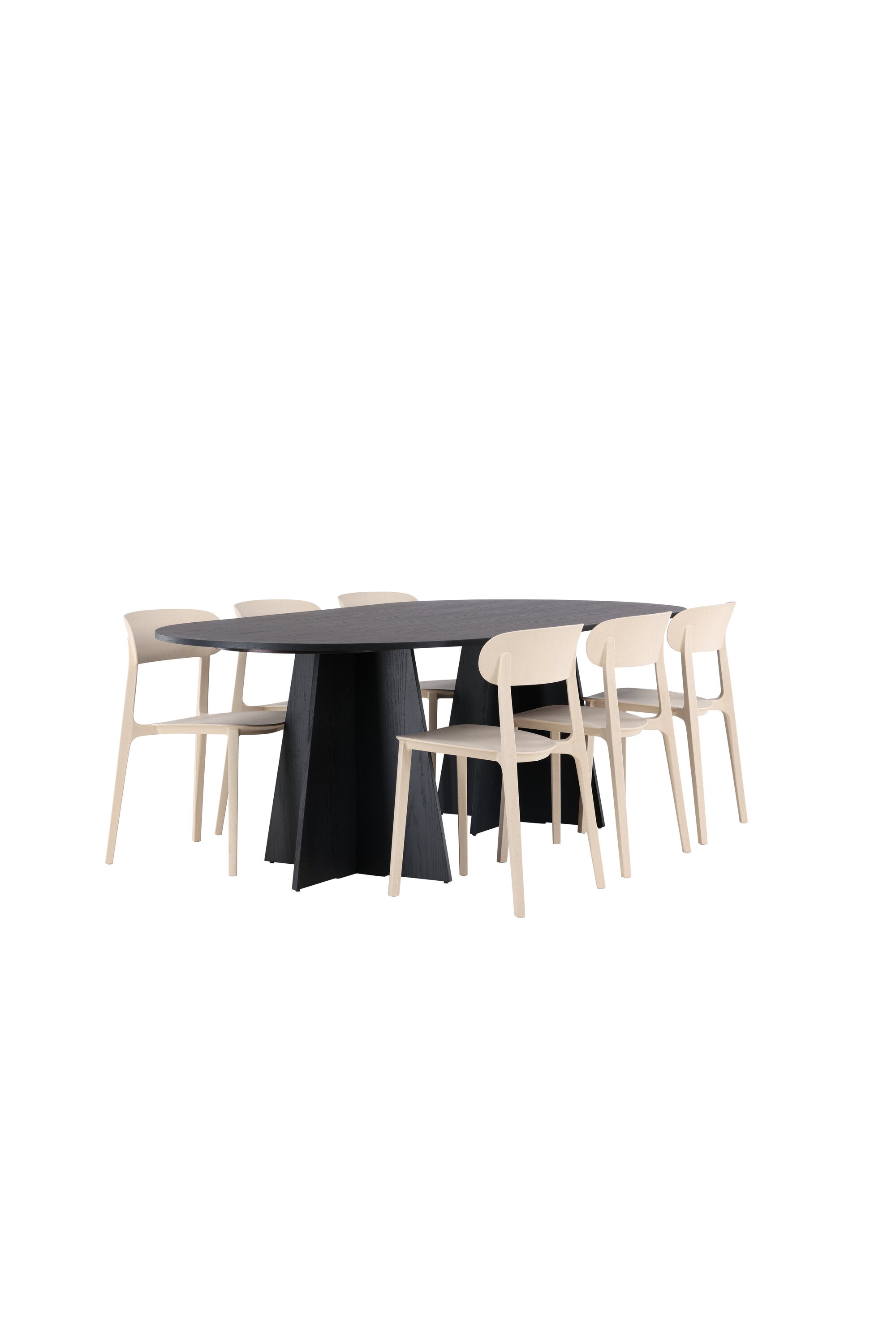 Matbordet Bootcut Oval & stolarna Åstol-GR Dining Set-Venture Home-peaceofhome.se