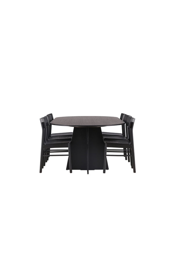 Matbordet Bootcut Oval & stolarna Montros-GR Dining Set-Venture Home-peaceofhome.se