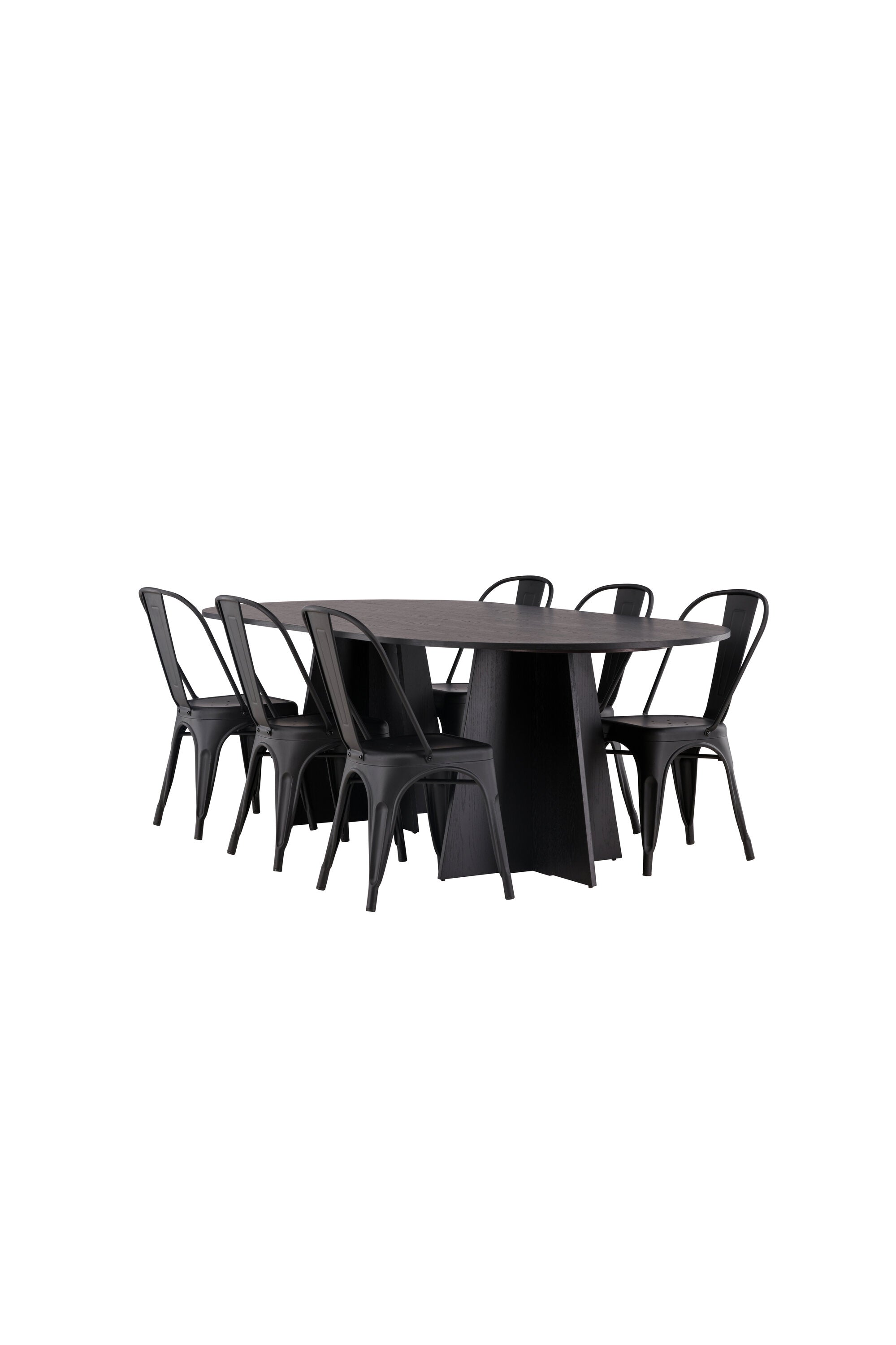 Matbordet Bootcut Oval & stolarna Tempe-GR Dining Set-Venture Home-peaceofhome.se