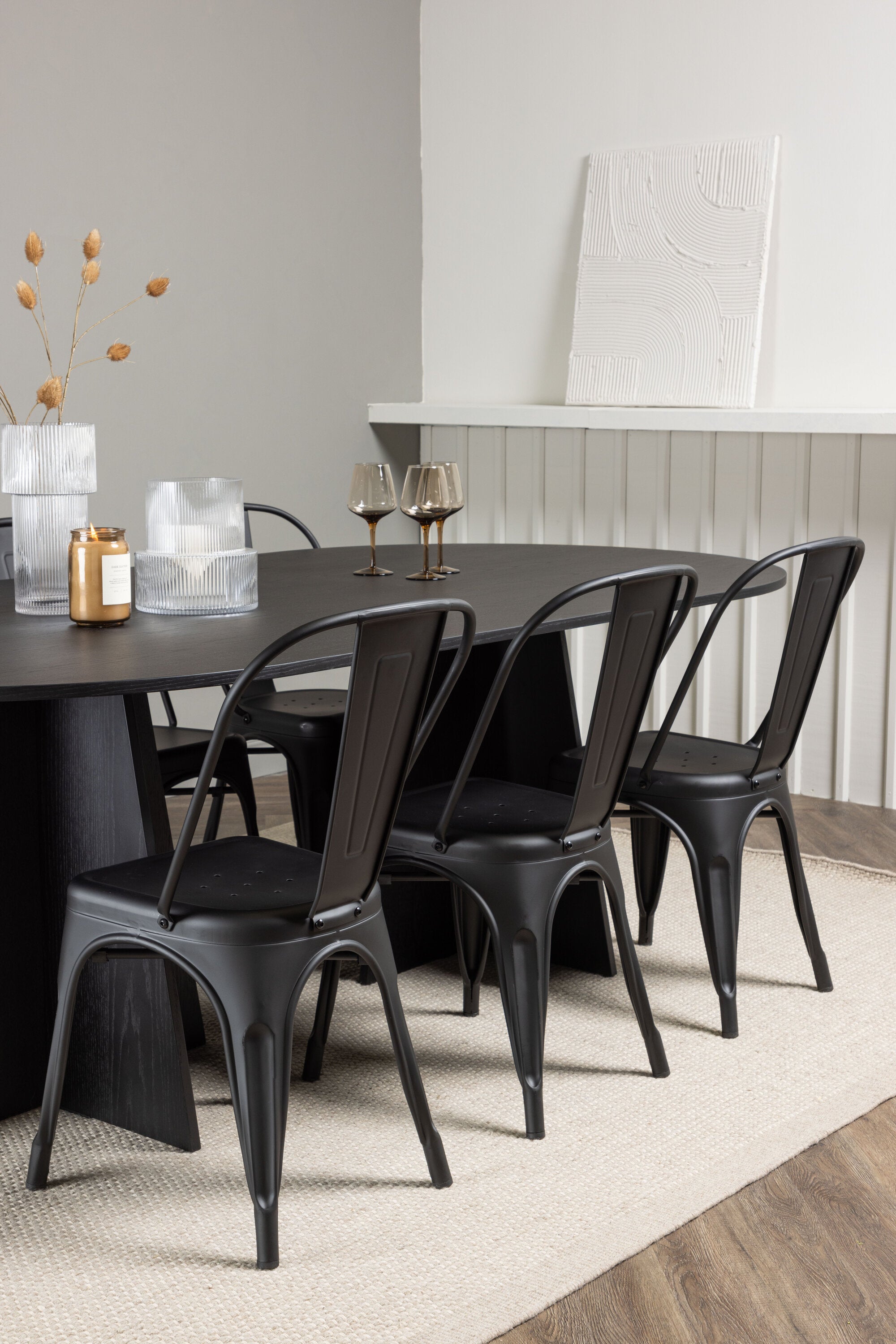 Matbordet Bootcut Oval & stolarna Tempe-GR Dining Set-Venture Home-peaceofhome.se