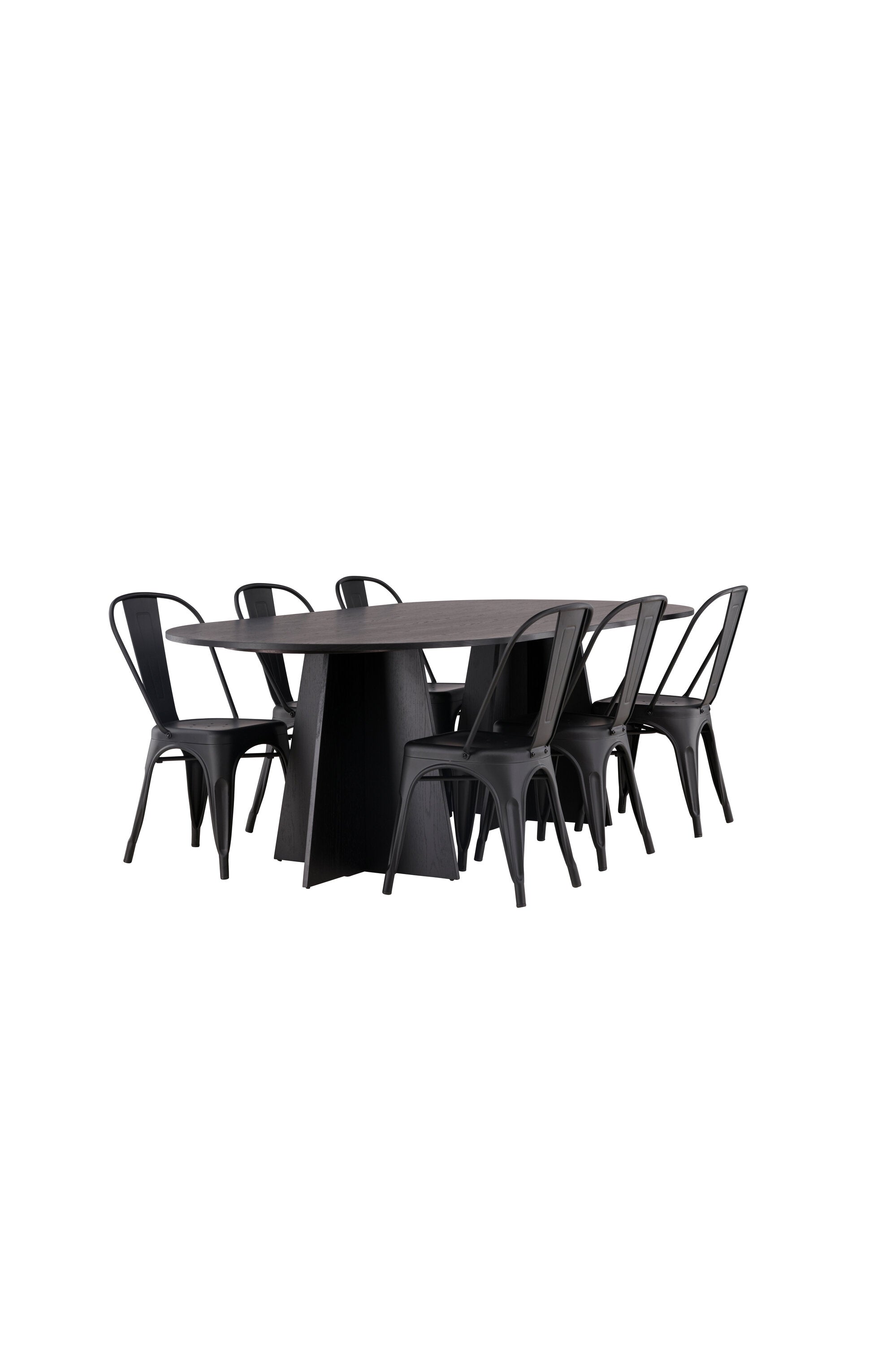 Matbordet Bootcut Oval & stolarna Tempe-GR Dining Set-Venture Home-peaceofhome.se