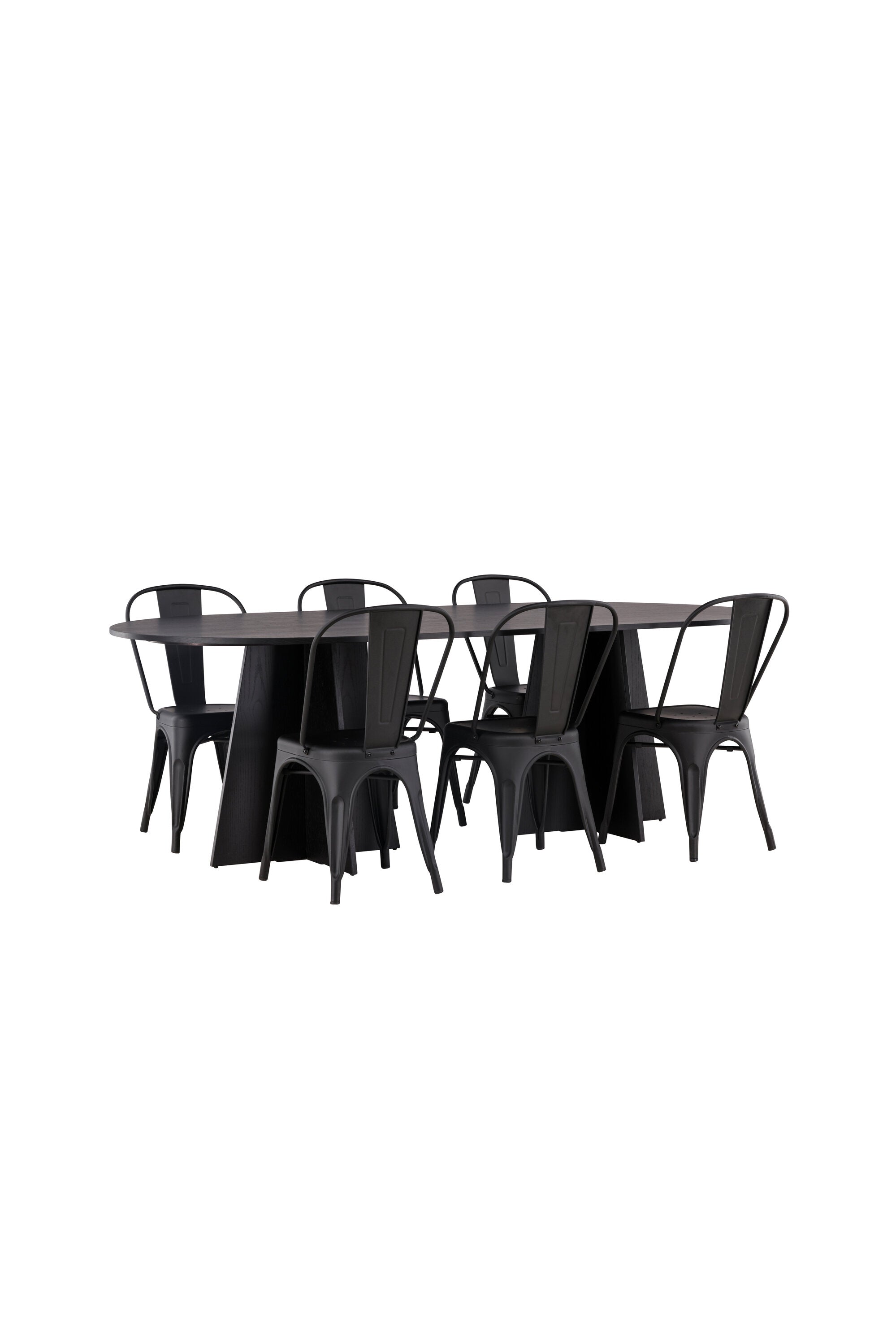 Matbordet Bootcut Oval & stolarna Tempe-GR Dining Set-Venture Home-peaceofhome.se