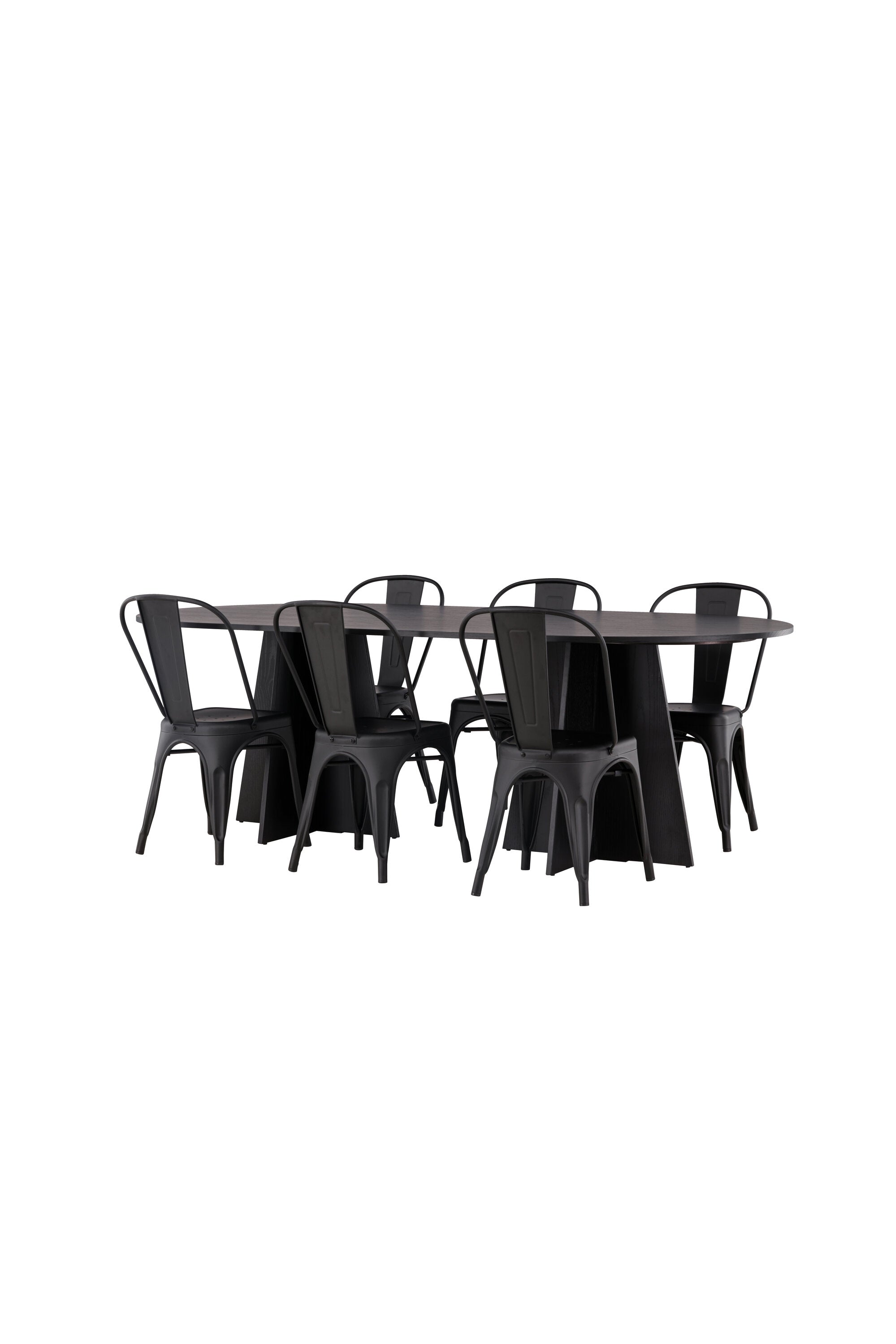 Matbordet Bootcut Oval & stolarna Tempe-GR Dining Set-Venture Home-peaceofhome.se