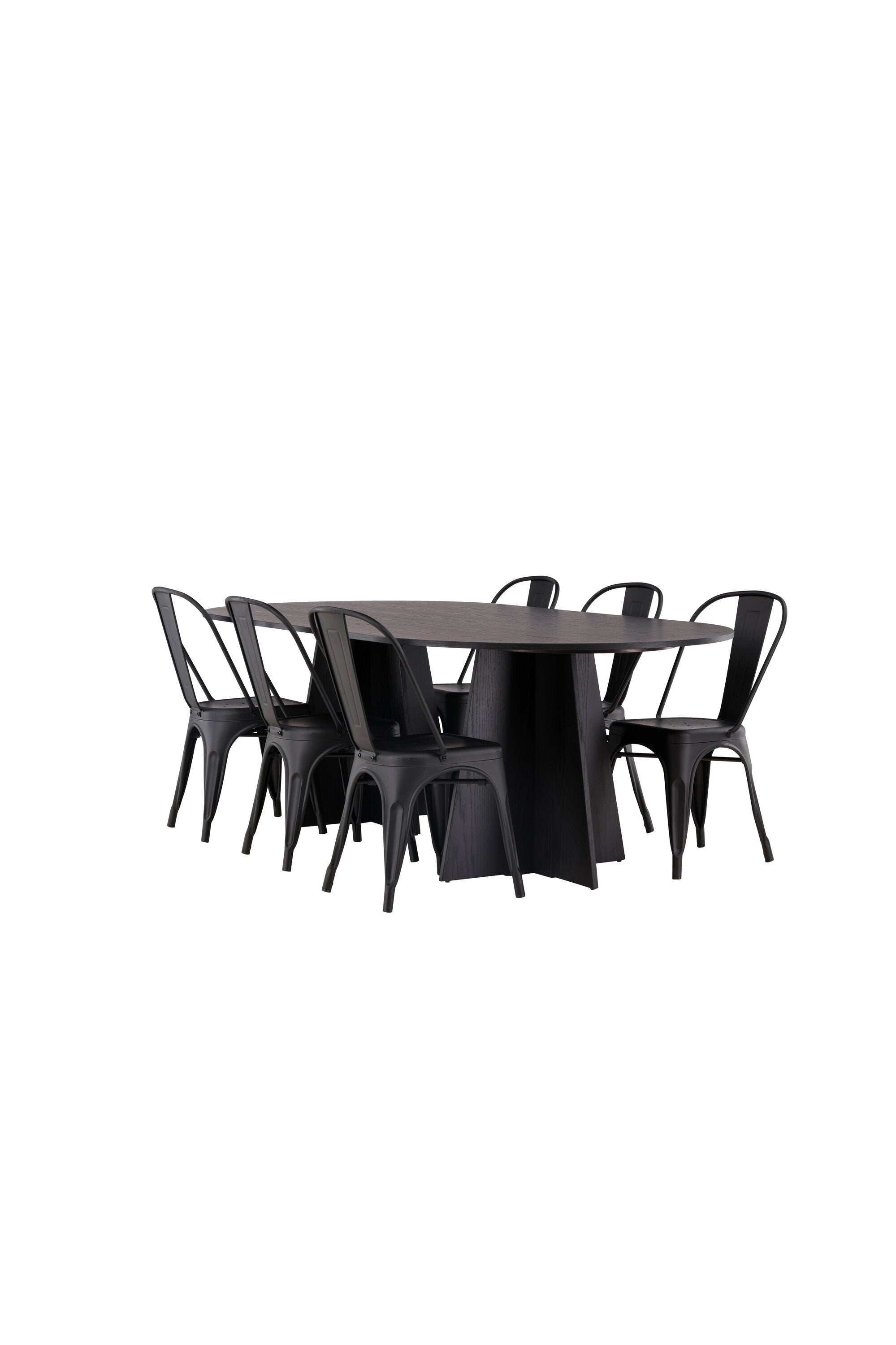 Matbordet Bootcut Oval & stolarna Tempe-GR Dining Set-Venture Home-peaceofhome.se