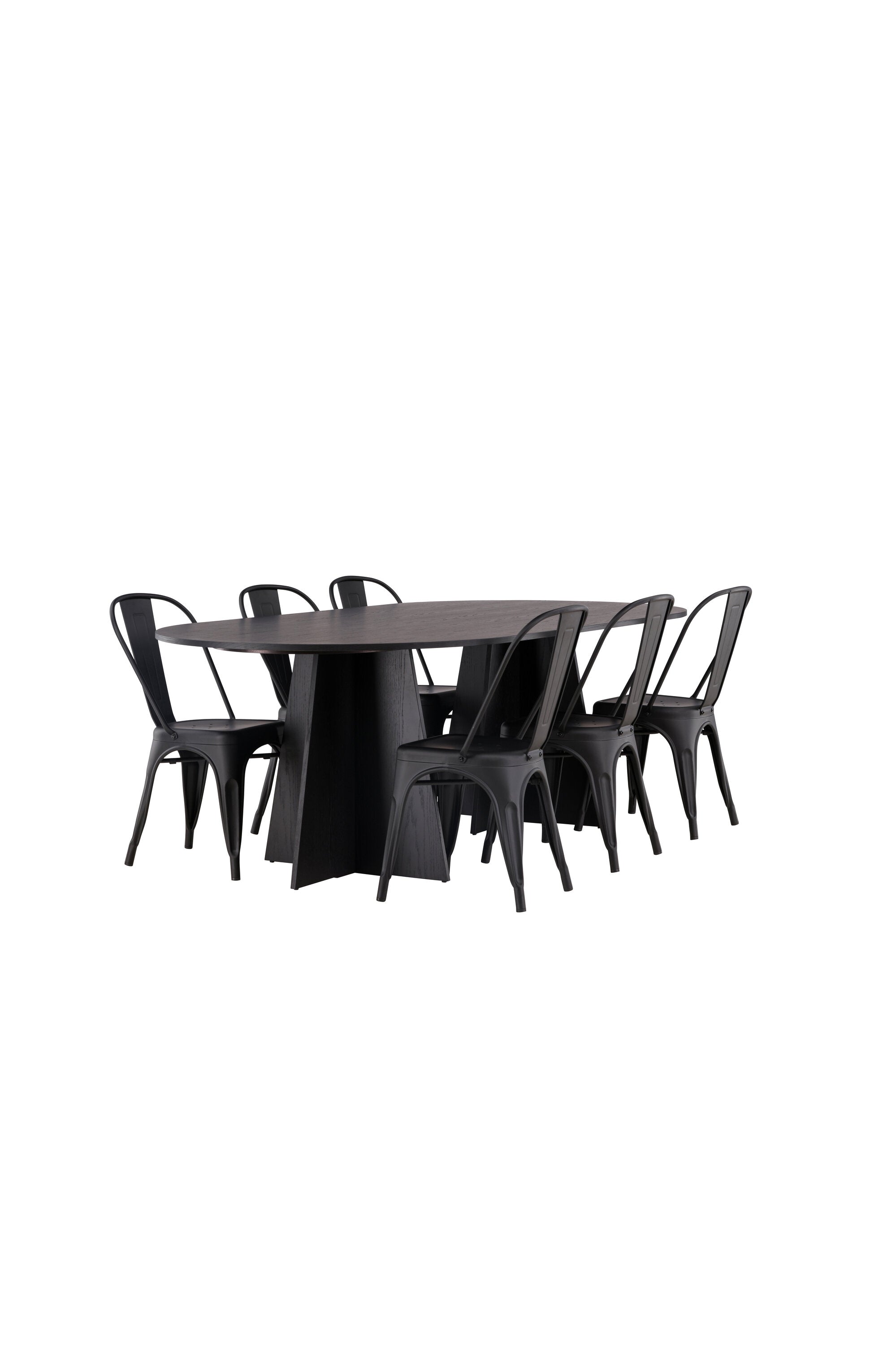 Matbordet Bootcut Oval & stolarna Tempe-GR Dining Set-Venture Home-peaceofhome.se