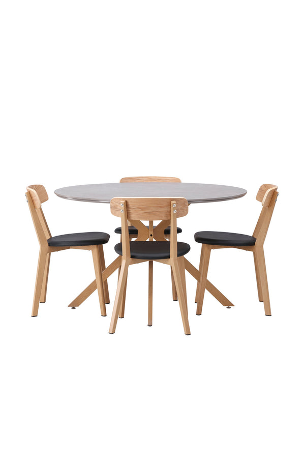 Matbordet Piazza & stolarna Sanjos-GR Dining Set-Venture Home-peaceofhome.se