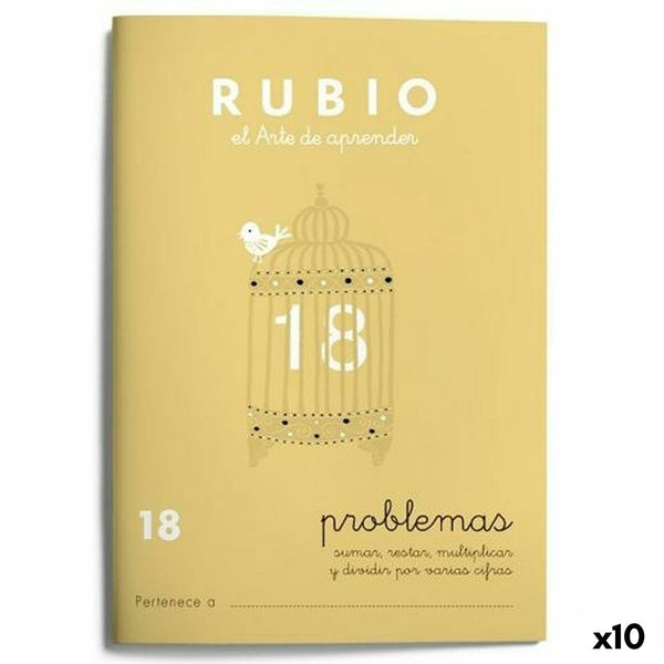 Matematik övningsbok Rubio Nº 18 A5 spanska 20 Blad (10 antal)-Kontor och Kontorsmaterial, Pappersprodukter för kontoret-Rubio-peaceofhome.se