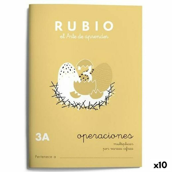 Matematik övningsbok Rubio Nº 3A A5 spanska 20 Blad (10 antal)-Kontor och Kontorsmaterial, Pappersprodukter för kontoret-Rubio-peaceofhome.se