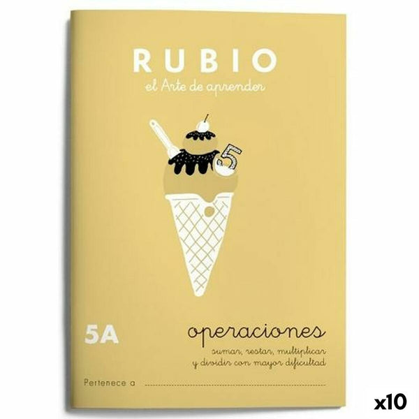 Matematik övningsbok Rubio Nº 5A A5 spanska 20 Blad (10 antal)-Kontor och Kontorsmaterial, Pappersprodukter för kontoret-Rubio-peaceofhome.se