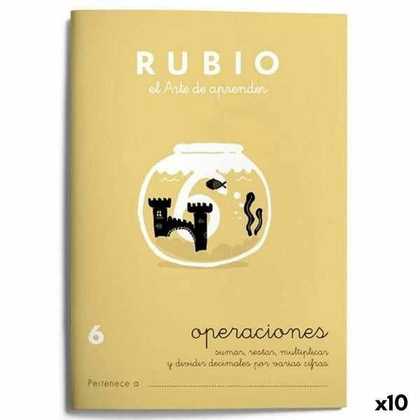 Matematik övningsbok Rubio Nº 6 A5 spanska 20 Blad (10 antal)-Kontor och Kontorsmaterial, Pappersprodukter för kontoret-Rubio-peaceofhome.se