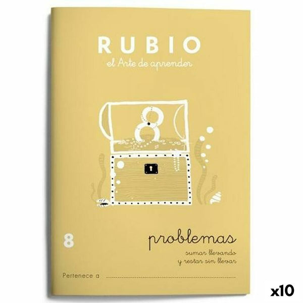 Matematik övningsbok Rubio Nº 8 A5 spanska 20 Blad (10 antal)-Kontor och Kontorsmaterial, Pappersprodukter för kontoret-Rubio-peaceofhome.se