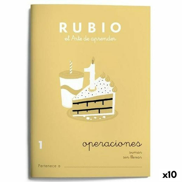 Matematik övningsbok Rubio Nº1 A5 spanska 20 Blad (10 antal)-Kontor och Kontorsmaterial, Pappersprodukter för kontoret-Cuadernos Rubio-peaceofhome.se