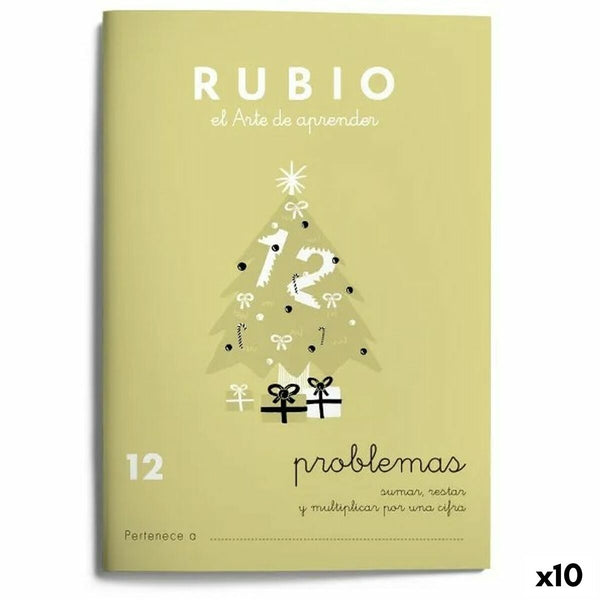 Matematik övningsbok Rubio Nº12 A5 spanska 20 Blad (10 antal)-Kontor och Kontorsmaterial, Pappersprodukter för kontoret-Cuadernos Rubio-peaceofhome.se